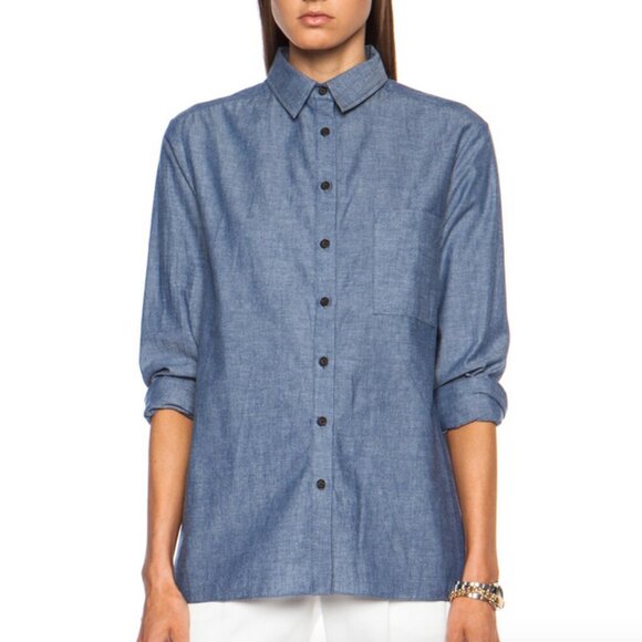 Jenni Kayne Chambray Button up Top SZ XS - Picture 2 of 10